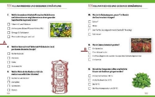 Buchcover und Innenansicht für das Buch: Quizbuch mit Lösungsschablone Allgemeinwissen