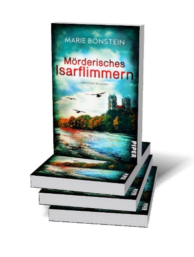 Buchcover und Innenansicht für das Buch: Mörderisches Isarflimmern