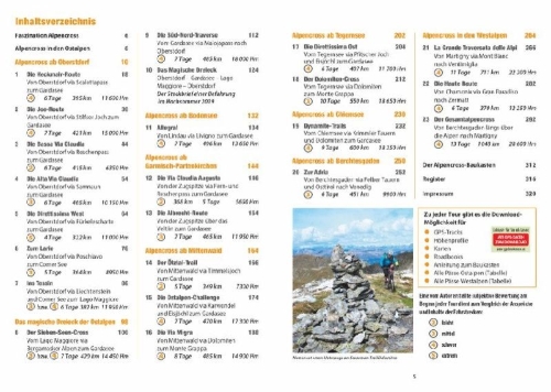 Buchcover und Innenansicht für das Buch: Alpencross mit dem Mountainbike