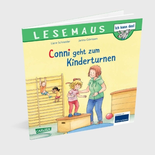 Buchcover und Innenansicht für das Buch: LESEMAUS 114: Conni geht zum Kinderturnen