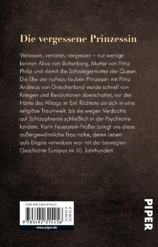 Buchcover und Innenansicht für das Buch: Alice von Battenberg - Die Schwiegermutter der Queen
