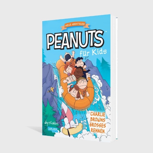 Buchcover und Innenansicht für das Buch: Race for Your Life, Charlie Brown! (Peanuts Graphic Novel)