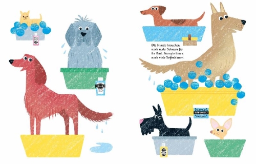 Buchcover und Innenansicht für das Buch: Fingerstempeln: Hunde und Katzen