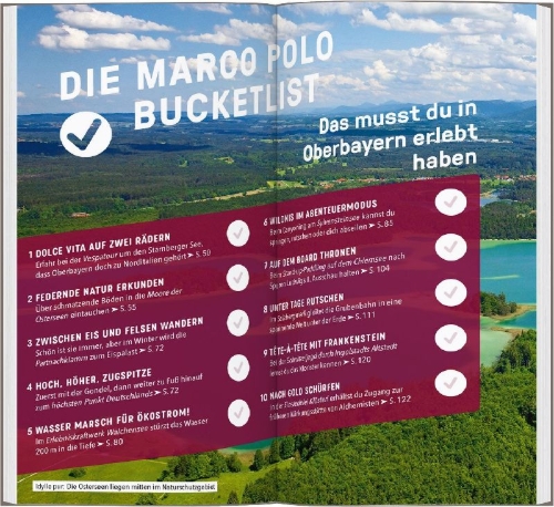 Buchcover und Innenansicht für das Buch: MARCO POLO Reiseführer Oberbayern