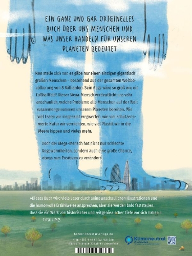 Buchcover und Innenansicht für das Buch: The Biggest Footprint - Eight billion humans. One clumsy giant.