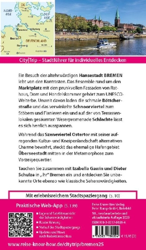 Buchcover und Innenansicht für das Buch: Reise Know-How CityTrip Bremen mit Überseestadt und Bremerhaven