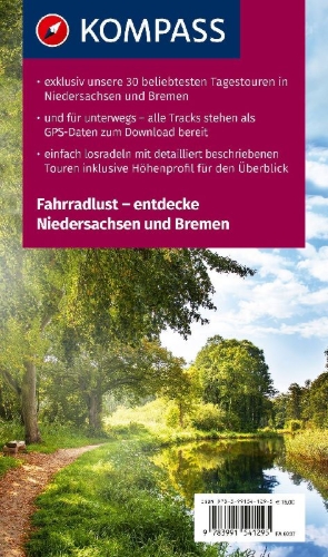 Buchcover und Innenansicht für das Buch: KOMPASS Fahrradlust Niedersachsen