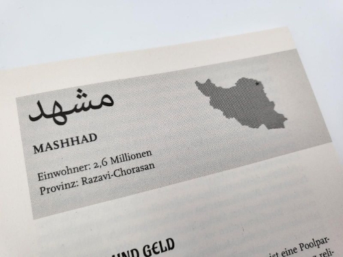 Buchcover und Innenansicht für das Buch: Couchsurfing im Iran
