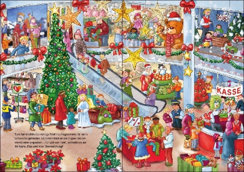 Buchcover und Innenansicht für das Buch: Mein liebstes Weihnachts-Wimmelbuch