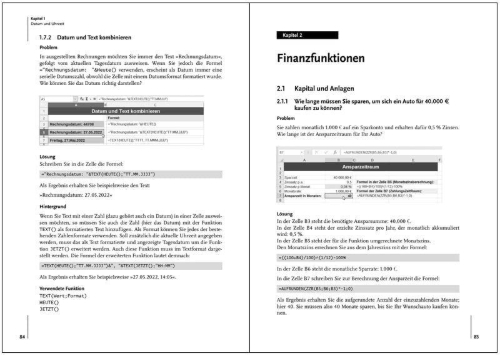 Buchcover und Innenansicht für das Buch: Excel ganz leicht