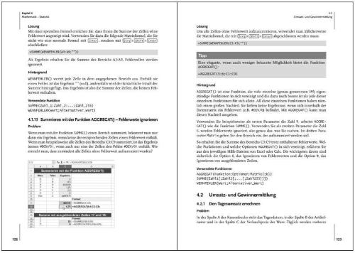 Buchcover und Innenansicht für das Buch: Excel ganz leicht