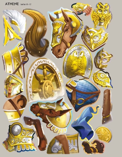 Buchcover und Innenansicht für das Buch: Der große Stickerspaß: Griechische Gottheiten