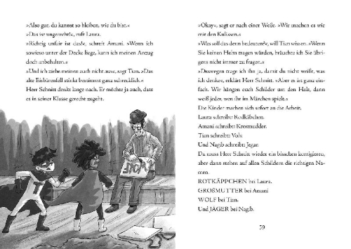Buchcover und Innenansicht für das Buch: Eine Klasse voller Superhelden und der normalste Lehrer der Welt (Eine Klasse voller Superhelden, Bd. 1)