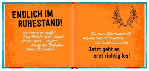 Buchcover und Innenansicht für das Buch: Ruhestand kriegt man nicht geschenkt, den muss man sich verdienen!