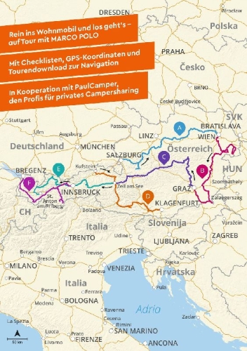 Buchcover und Innenansicht für das Buch: MARCO POLO Camper Guide Österreich