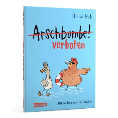 Buchcover und Innenansicht für das Buch: Arschbombe verboten