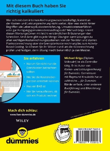 Buchcover und Innenansicht für das Buch: Übungsbuch Kosten- und Leistungsrechnung für Dummies
