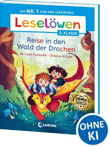 Buchcover und Innenansicht für das Buch: Leselöwen 2. Klasse - Reise in den Wald der Drachen