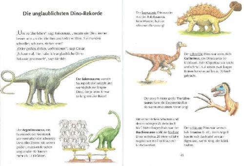 Buchcover und Innenansicht für das Buch: Der kleine Drache Kokosnuss - Abenteuer & Wissen - Dinosaurier