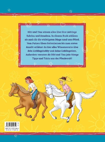 Buchcover und Innenansicht für das Buch: Bibi & Tina: Pferdewissen mit Bibi & Tina