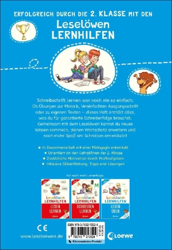 Buchcover und Innenansicht für das Buch: Leselöwen Lernhilfen - Schreibschrift lernen - 2. Klasse