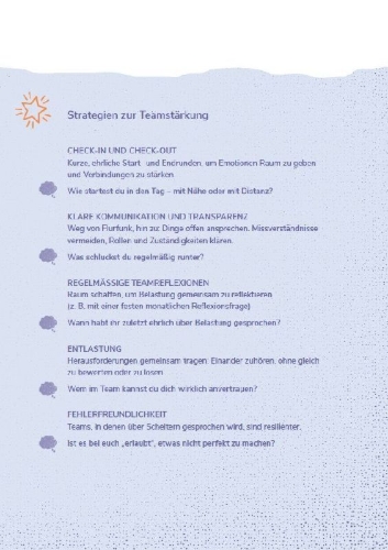 Buchcover und Innenansicht für das Buch: Selbstfürsorge für pädagogische Fachkräfte