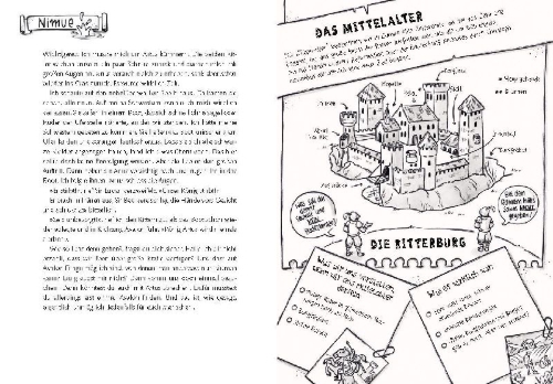 Buchcover und Innenansicht für das Buch: Ich, Merlin, und die furchtlosen Ritter