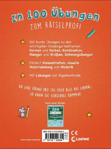 Buchcover und Innenansicht für das Buch: 100 Mal- und Denkspiele für den Kindergarten