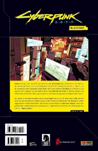 Buchcover und Innenansicht für das Buch: Cyberpunk 2077: Blackout