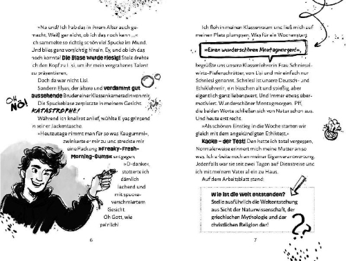 Buchcover und Innenansicht für das Buch: Kathas Katastrophen - Mein Leben zwischen Knochenjob und Hamsterflop