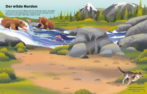 Buchcover und Innenansicht für das Buch: Die große Sticker-Tierwelt: Gefährliche Tiere