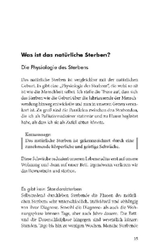 Buchcover und Innenansicht für das Buch: Der natürliche Sterbeverlauf