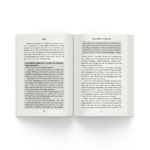 Buchcover und Innenansicht für das Buch: Rettet unser Bargeld