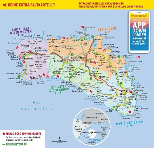 Buchcover und Innenansicht für das Buch: MARCO POLO Reiseführer Menorca