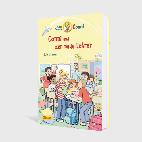 Buchcover und Innenansicht für das Buch: Conni Erzählbände 46: Conni und der neue Lehrer