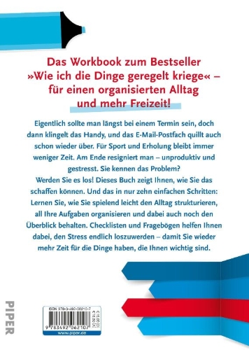 Buchcover und Innenansicht für das Buch: Wie ich die Dinge geregelt kriege - Das Workbook