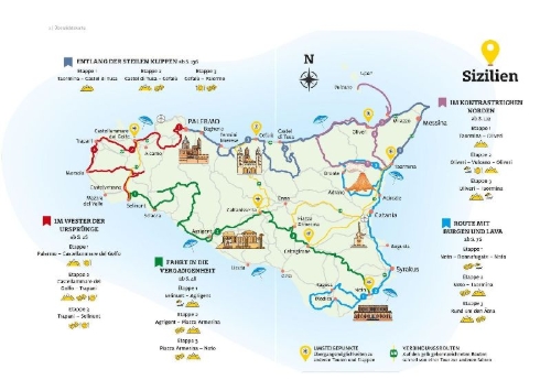 Buchcover und Innenansicht für das Buch: ADAC Roadtrips - Sizilien