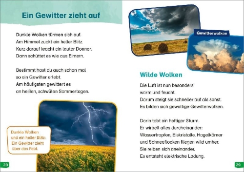 Buchcover und Innenansicht für das Buch: WAS IST WAS Erstes Lesen easy! Band 16. Wie wird das Wetter?