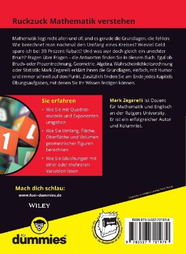 Buchcover und Innenansicht für das Buch: Grundlagen der Mathematik für Dummies