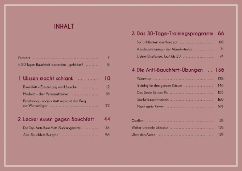 Buchcover und Innenansicht für das Buch: Anti-Bauchfett-Formel