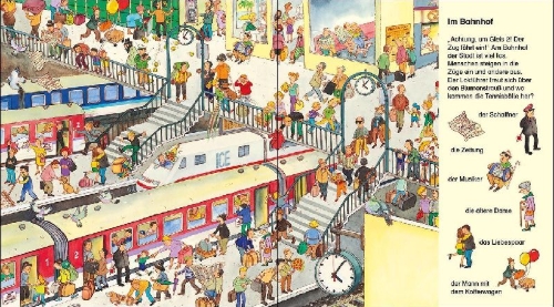 Buchcover und Innenansicht für das Buch: Suche und Finde! - In der Stadt