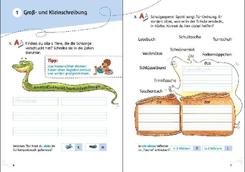 Buchcover und Innenansicht für das Buch: Leselöwen Lernhilfen - Rechtschreibung üben - 2. Klasse