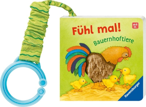 Buchcover und Innenansicht für das Buch: Mein erstes Buggybuch: Fühl mal! Bauernhoftiere