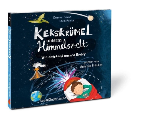 Buchcover und Innenansicht für das Buch: Kekskrümel unterm Sternenzelt. Wie entstand unsere Erde?