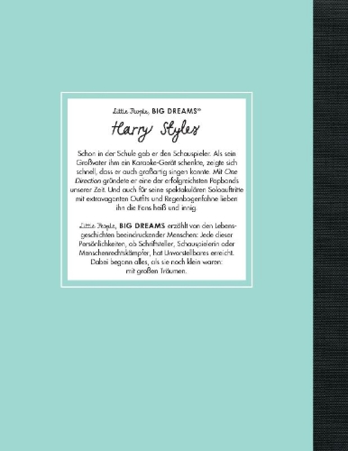 Buchcover und Innenansicht für das Buch: Little People, Big Dreams: Harry Styles