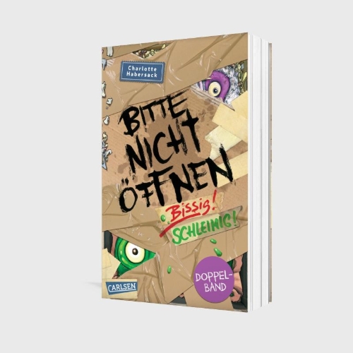 Buchcover und Innenansicht für das Buch: Bitte nicht öffnen: Doppelband (Enthält die Bände 1: Bissig!, 2: Schleimig!)