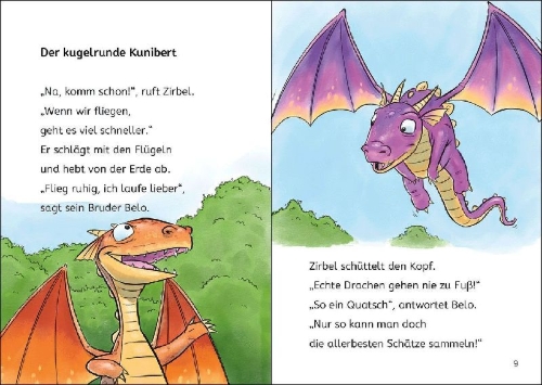 Buchcover und Innenansicht für das Buch: Die schönsten Leselöwen-Geschichten zum ersten Selberlesen - Drachen