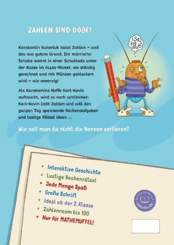 Buchcover und Innenansicht für das Buch: Rechnen NERVT! - Mathe? Ohne mich! (Rechnen NERVT! 1)
