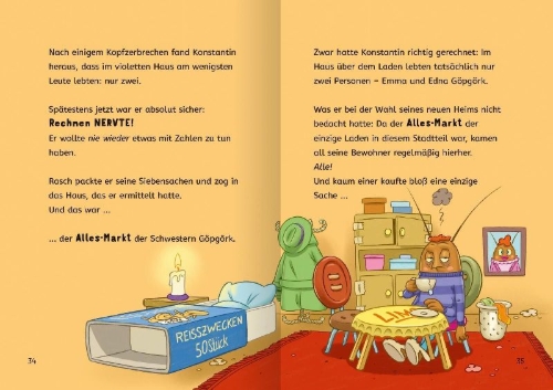 Buchcover und Innenansicht für das Buch: Rechnen NERVT! - Mathe? Ohne mich! (Rechnen NERVT! 1)