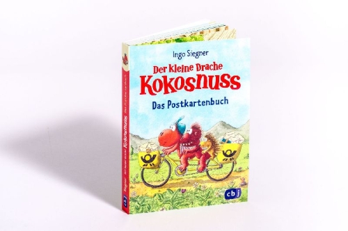 Buchcover und Innenansicht für das Buch: Der kleine Drache Kokosnuss - Postkarten-Buch
